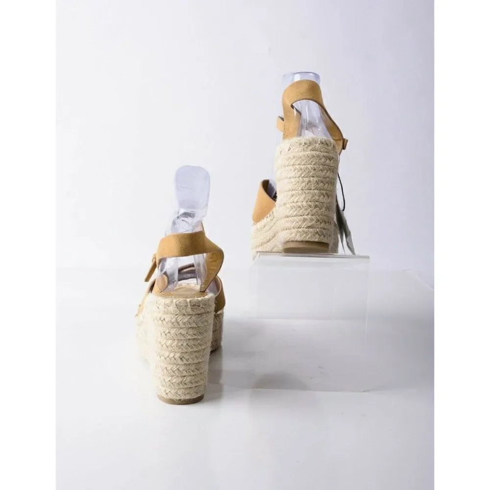 Zara Womens Wedges Sandals Suede Jute Platform EU 40 US 9 Tan Brown 2353/710 NWT - Picture 6 of 8